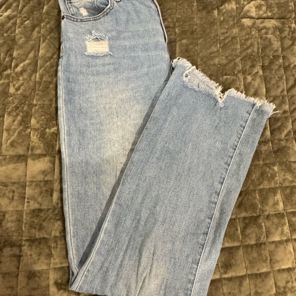 Abound Blue Straight Leg Jeans with Vintage Appeal